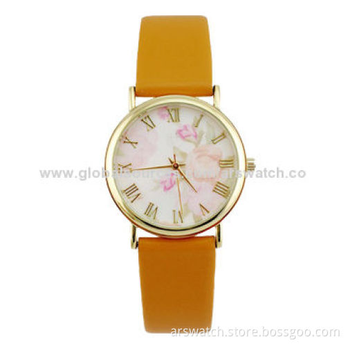 Fashionable Watch with Alloy Case and PU Band, Available in Various Designs